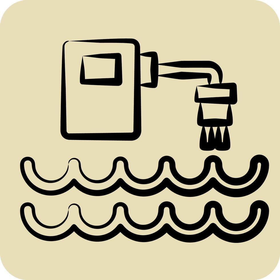 Icon Water Quality Sensor. related to Sensors symbol. hand drawn style. design editable vector