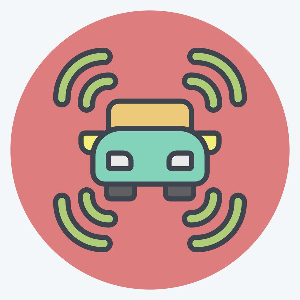 Icon Smart Car Sensor. related to Sensors symbol. color mate style. design editable vector