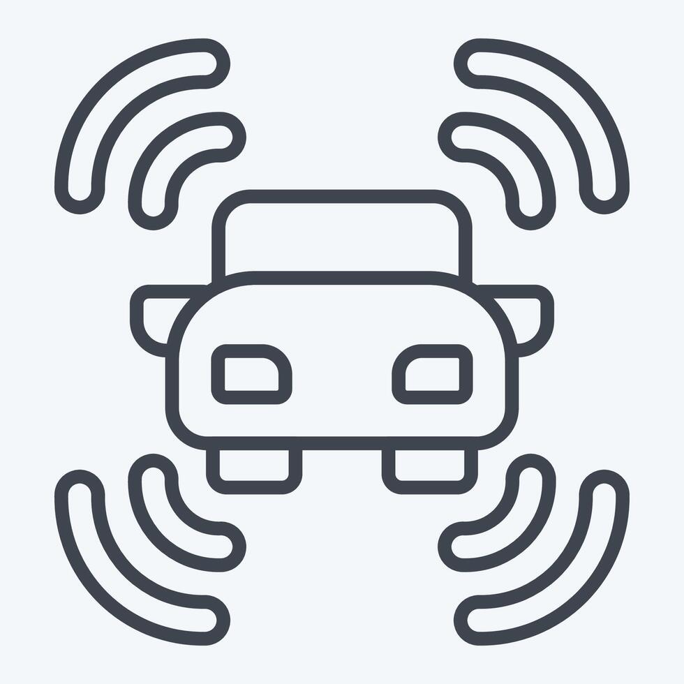 Icon Smart Car Sensor. related to Sensors symbol. line style. design editable vector