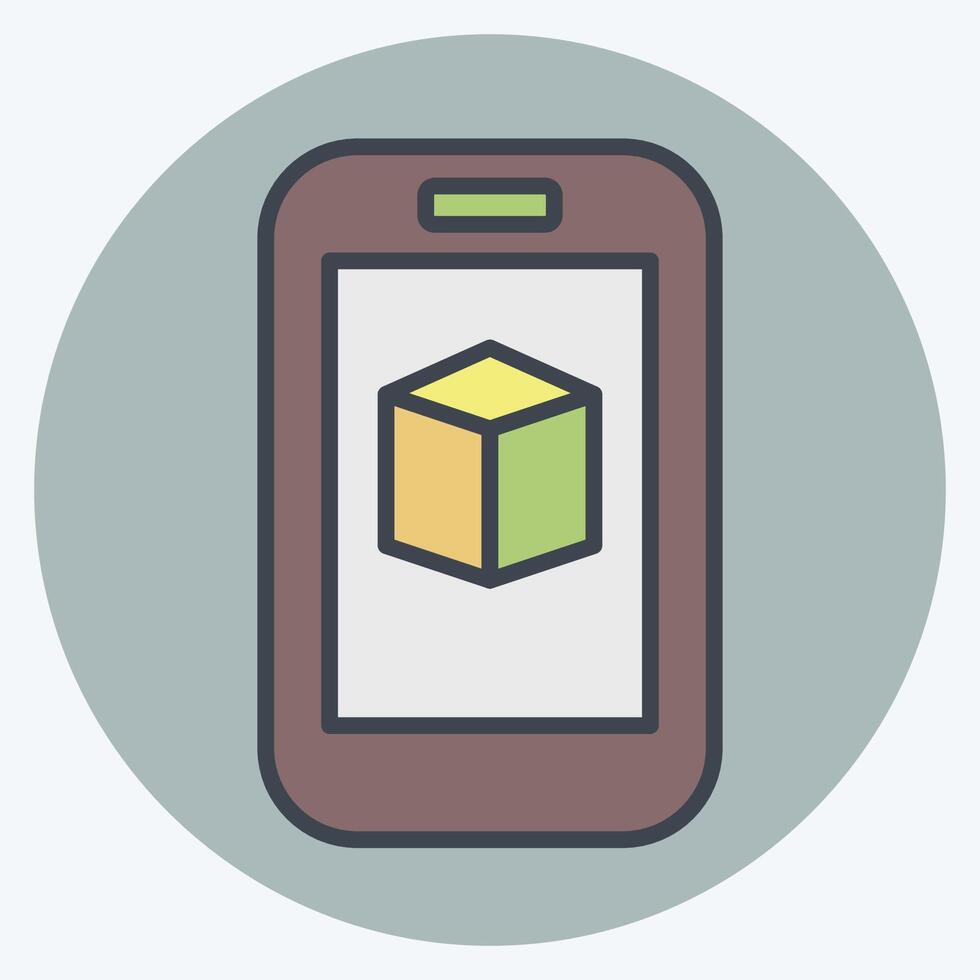 Icon Meta Cube. related to Metaverse symbol. color mate style. design editable vector