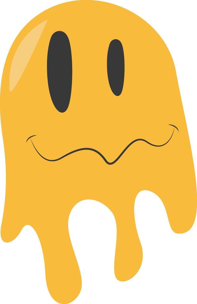Psychedelic Melting Emoji Face with Abstract Style vector