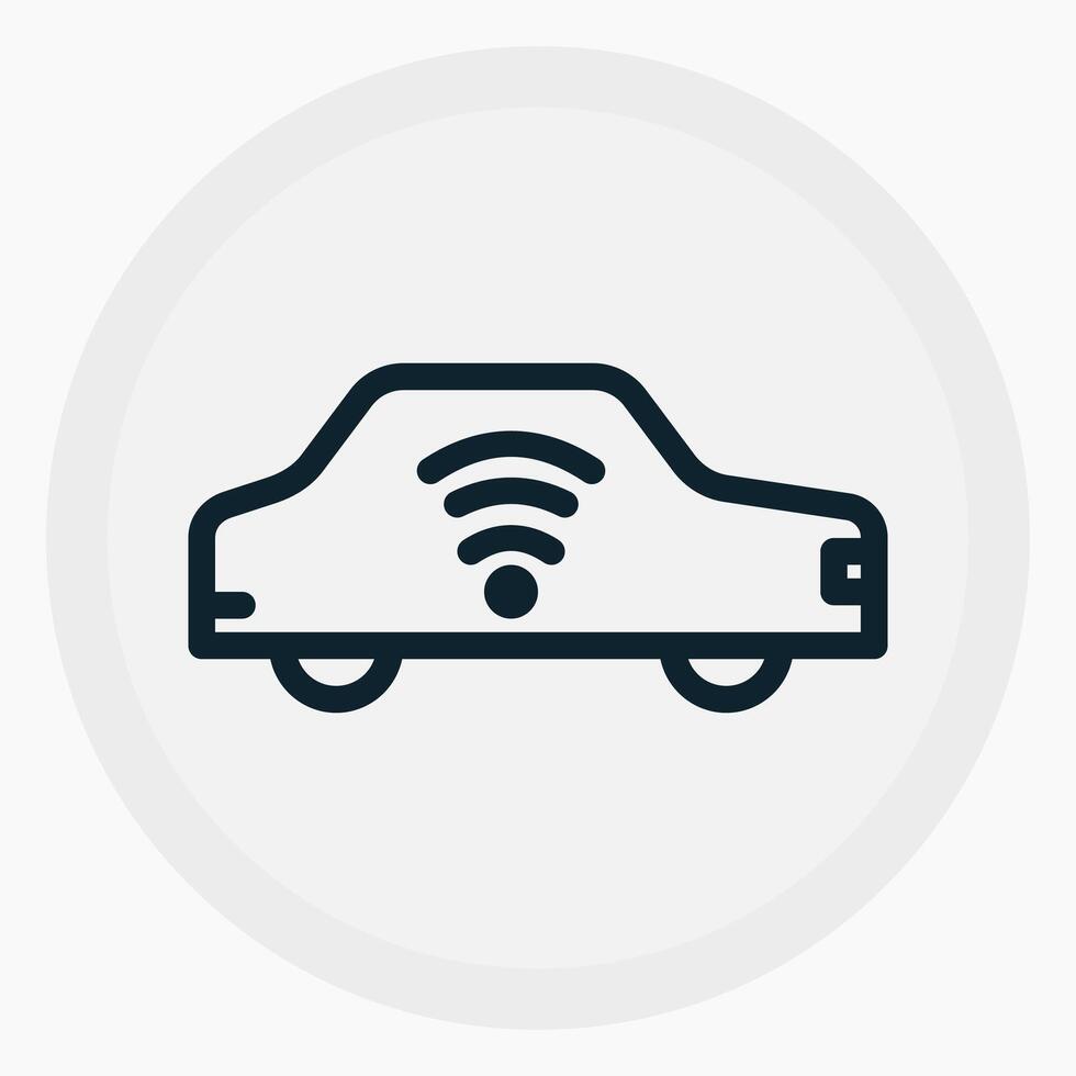 Connected Car Icon in line style. Perfect for apps, websites, UI UX, presentations, or infographics. Editable illustration file with clean design and modern design. vector
