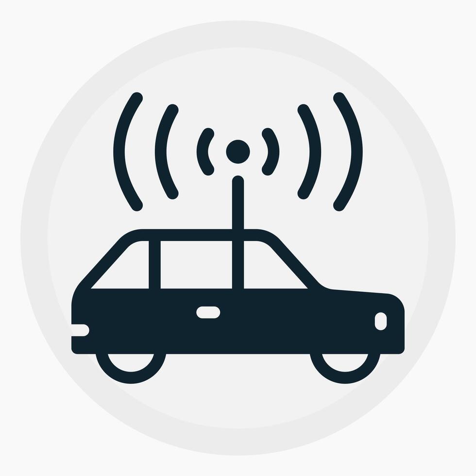 Smart Connected Car Icon in glyph style. Perfect for apps, websites, UI UX, presentations, or infographics. Editable illustration file with clean design and modern design. vector