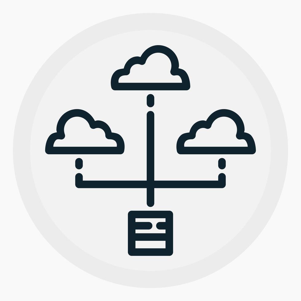IoT Cloud Storage Icon in line style. Perfect for apps, websites, UI UX, presentations, or infographics. Editable illustration file with clean design and modern design. vector