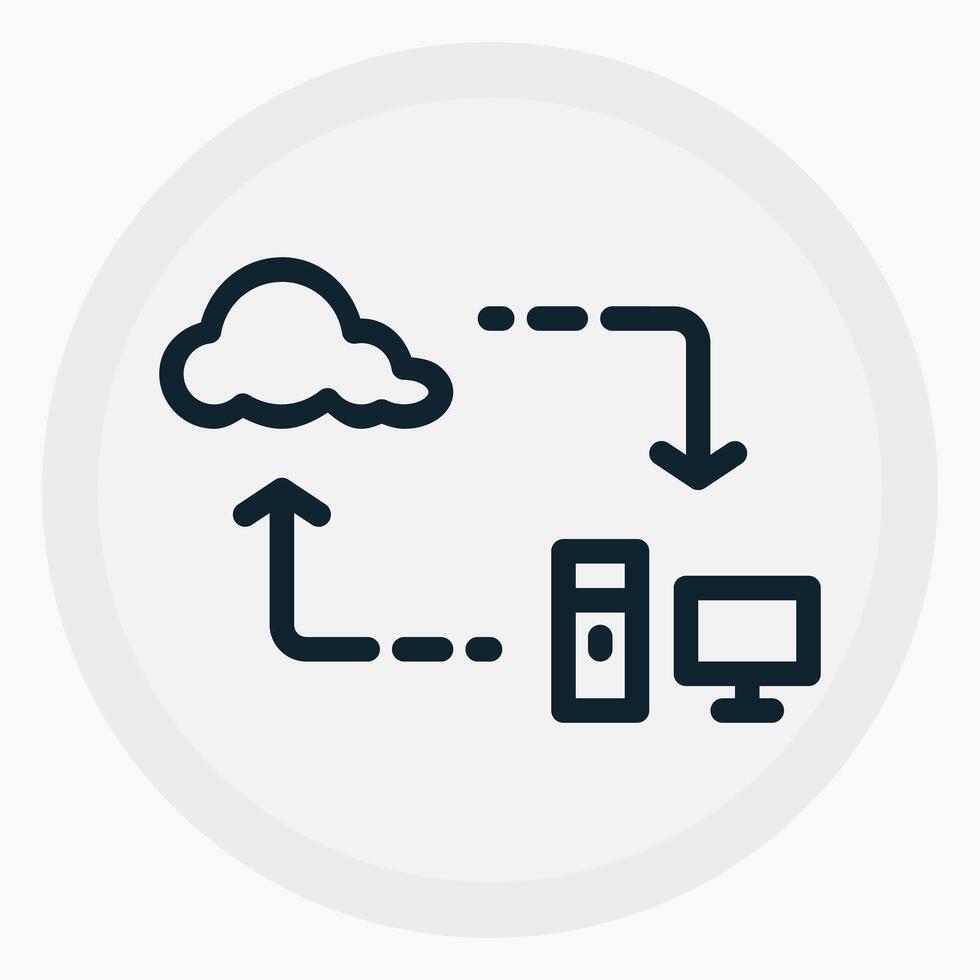 IoT Cloud Server Icon in line style. Perfect for apps, websites, UI UX, presentations, or infographics. Editable illustration file with clean design and modern design. vector