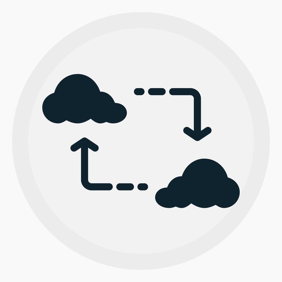 IoT Cloud Sync Icon in glyph style. Perfect for apps, websites, UI UX, presentations, or infographics. Editable illustration file with clean design and modern design. vector