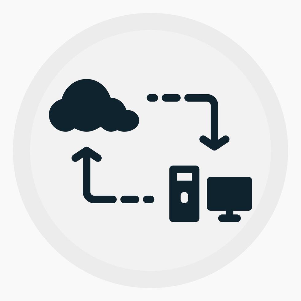 IoT Cloud Server Icon in glyph style. Perfect for apps, websites, UI UX, presentations, or infographics. Editable illustration file with clean design and modern design. vector