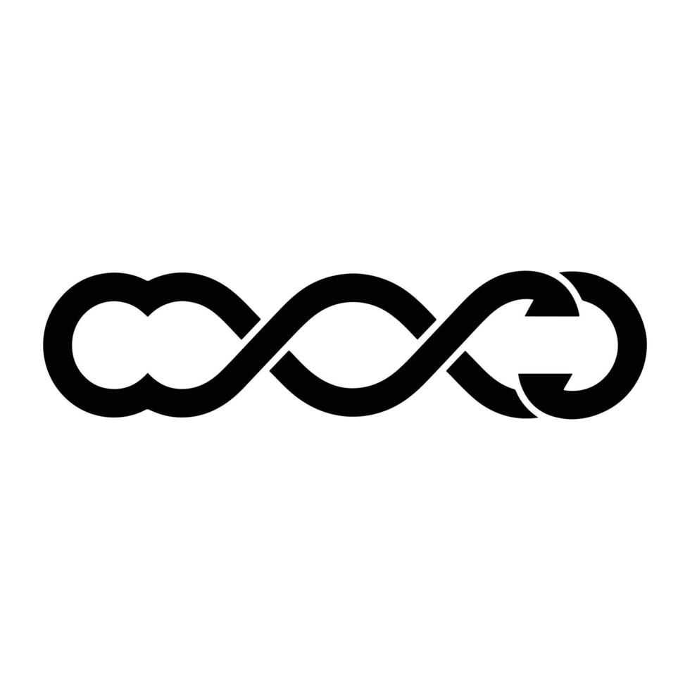 Interlocking infinity symbol with arrows interlocking loops vector