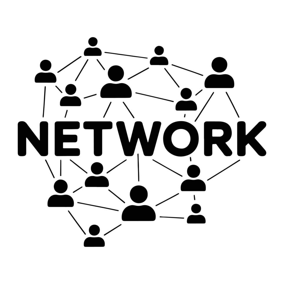 People connected in a network connection communication vector