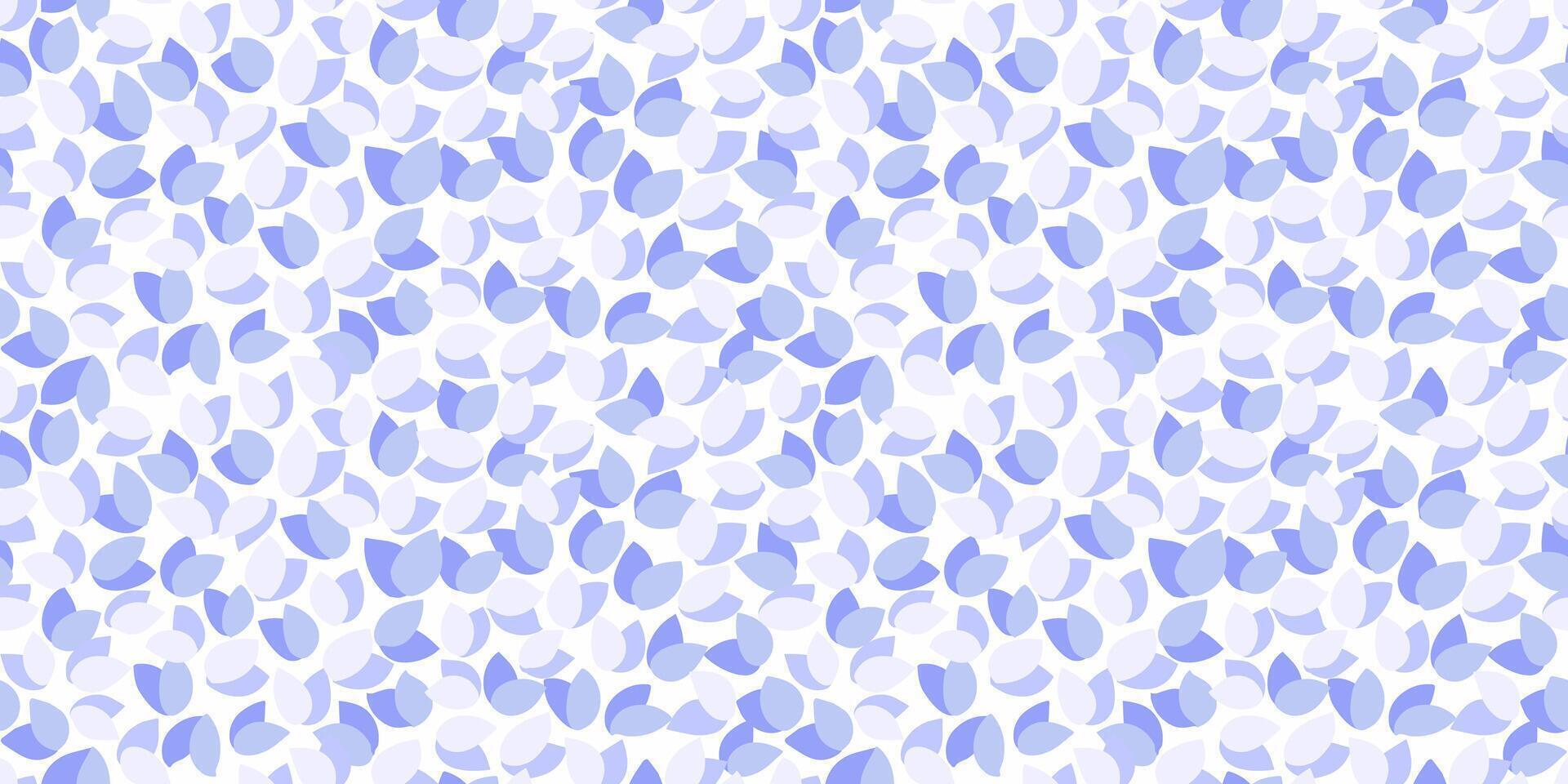 Seamless pattern featuring abstract petal like shapes in soft violet, light purple and white on a pastel background. Modern, playful, and stylish, ideal for textiles, wallpapers, and branding. vector