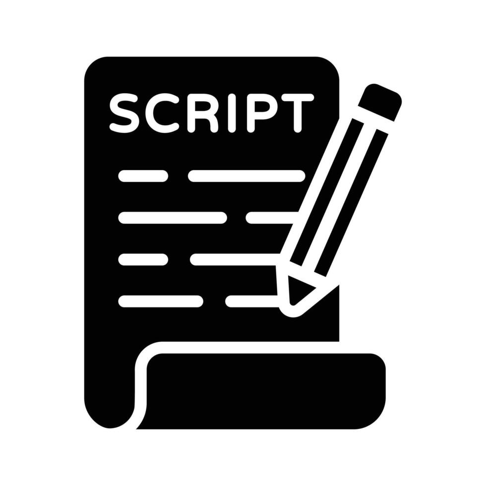 Check out this glyph icon of event script writing vector