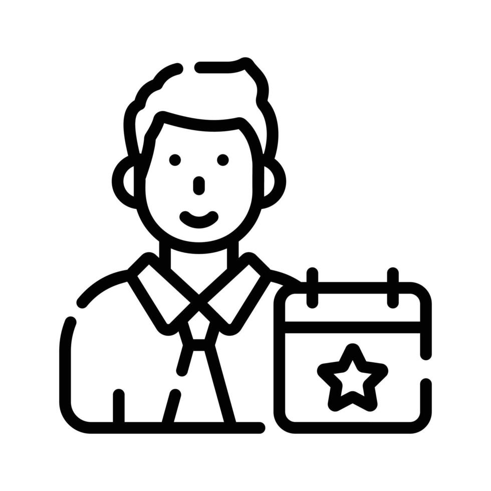A linear icon denoting professional event manager vector