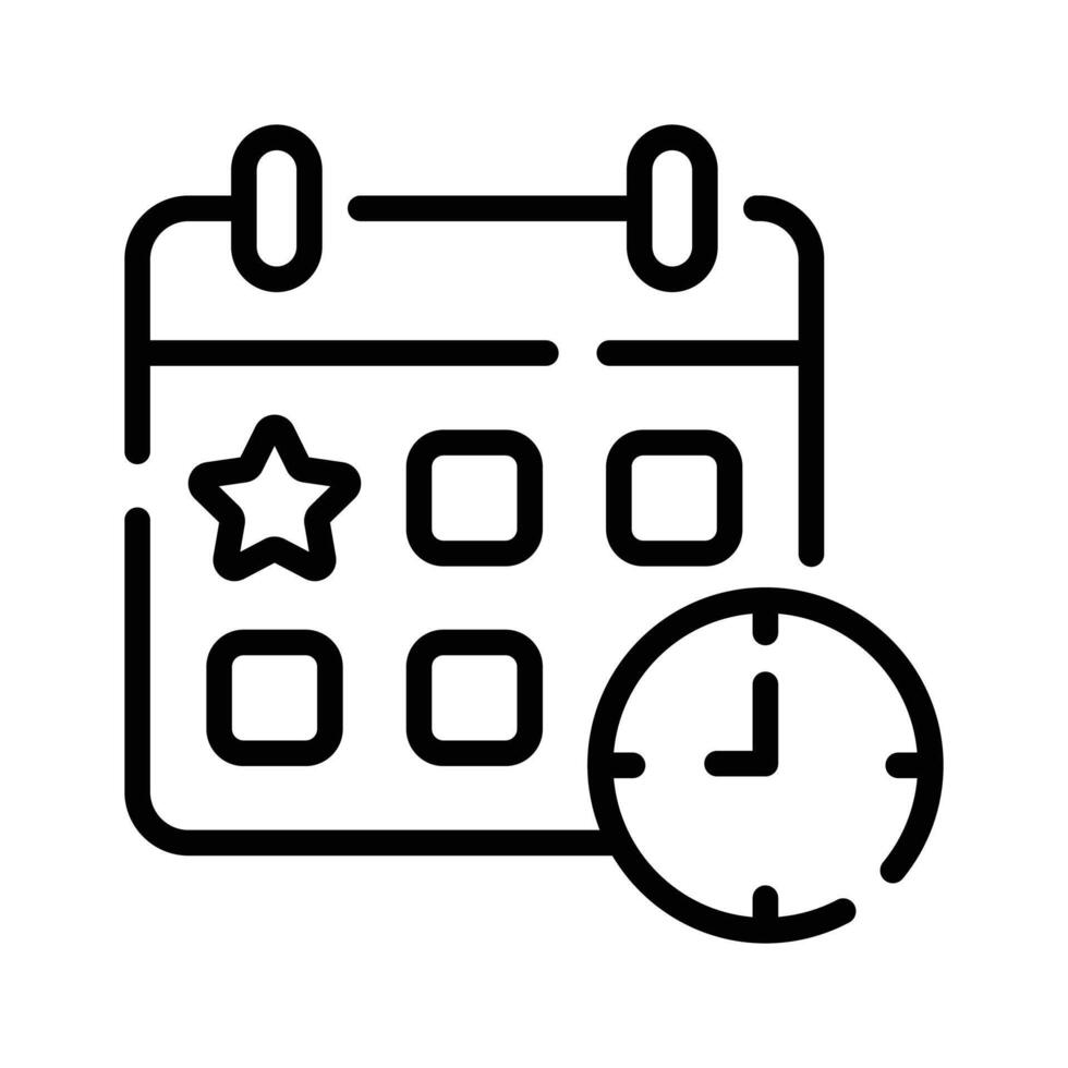 A linear style icon of event schedule vector