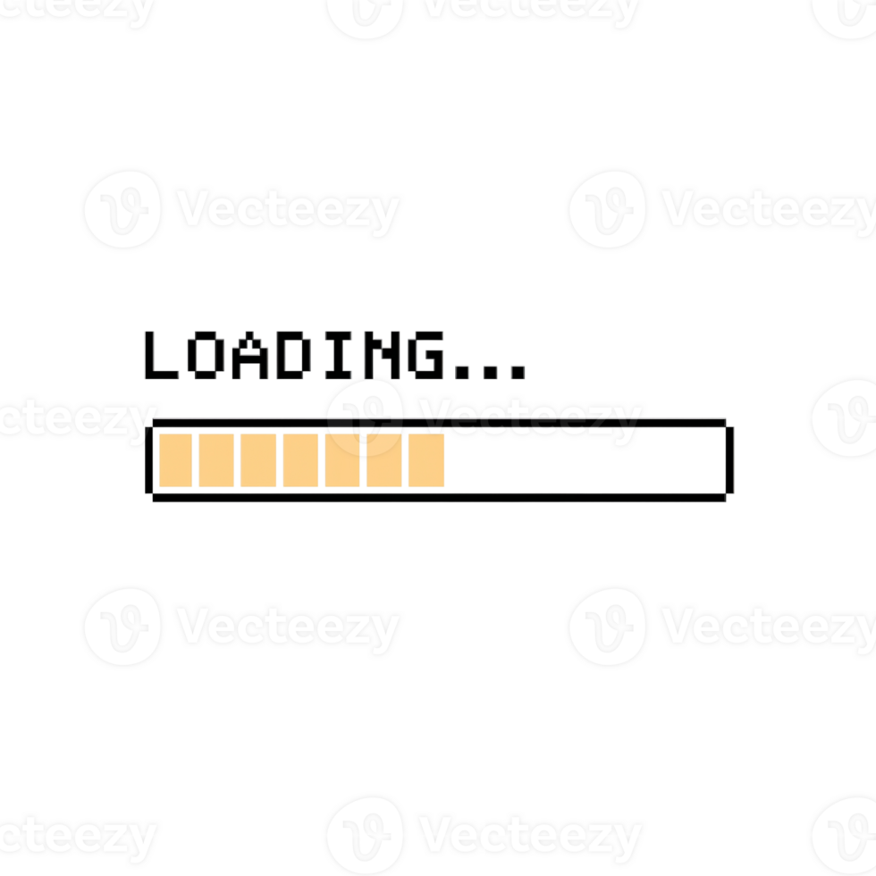 Digital rendering of an in-progress loading bar against a stark, void isolated backdrop providing png
