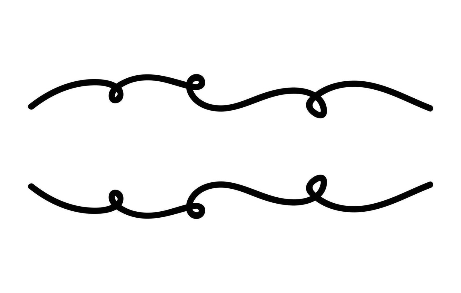 wavy lines with curve edges and circles. zigzag lines with squiggle vector