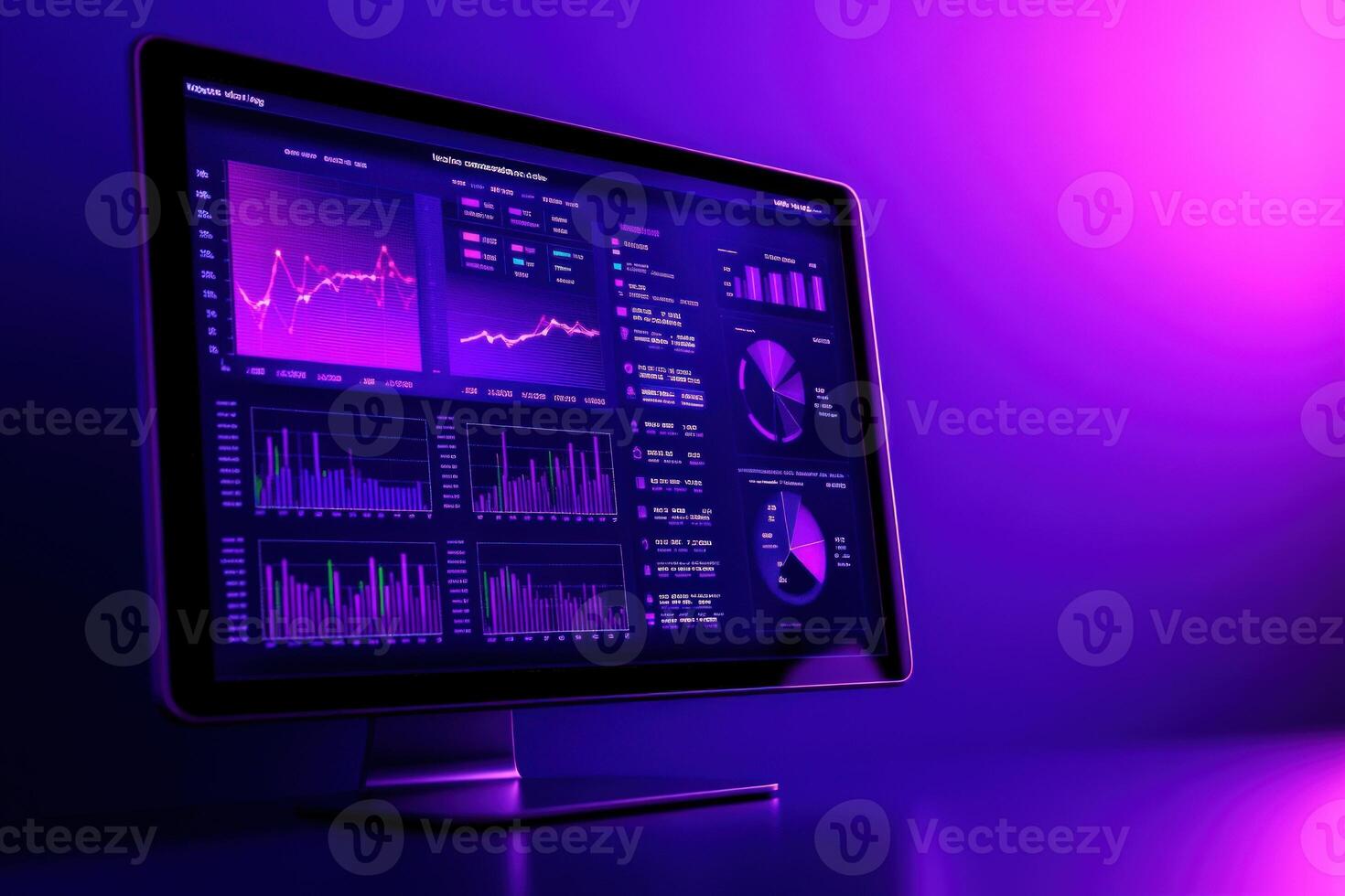 Data Visualization A Stunning Display of Financial Analytics on a Modern Desktop photo