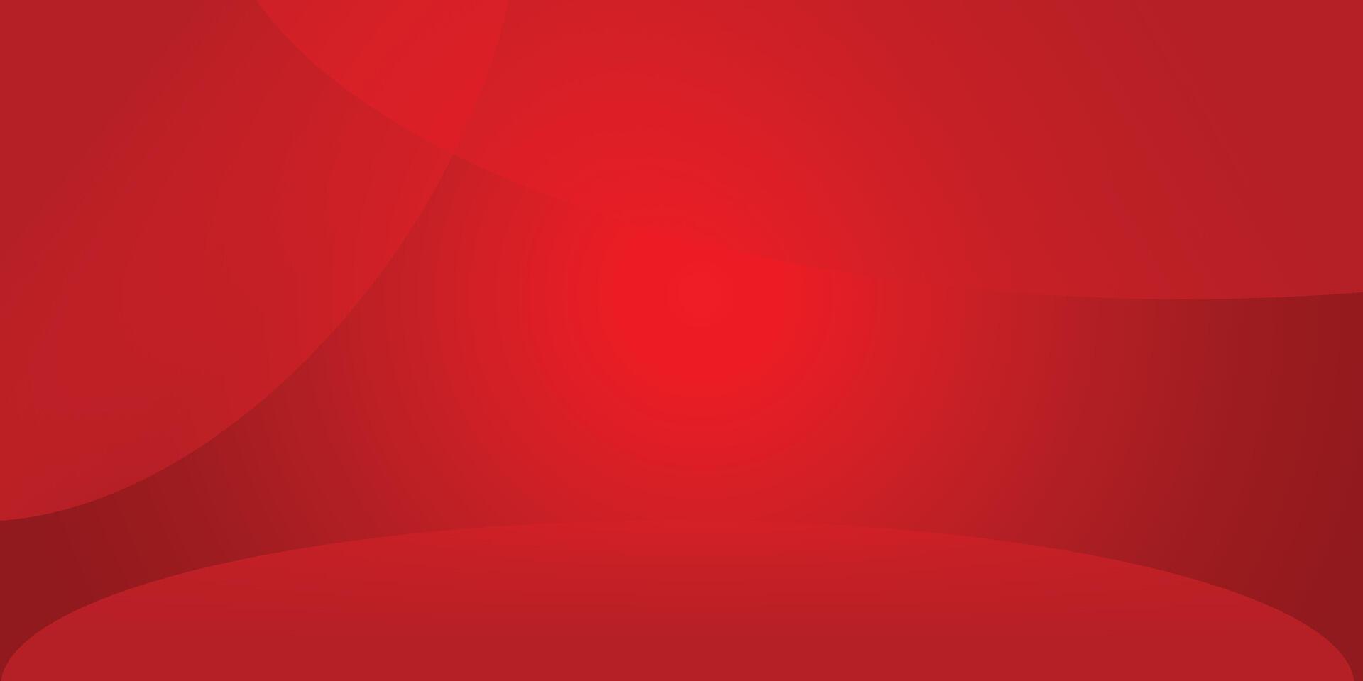 Abstract red gradient background, light and shadow on the backdrop with dimensions, hot tone wall with intense color vector