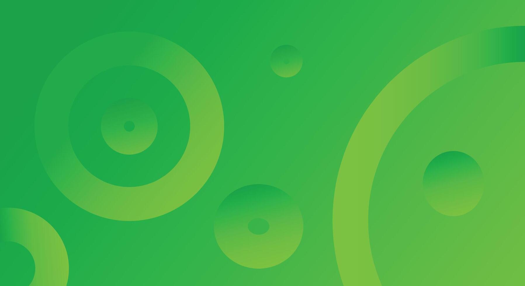 Abstract green background with circles. Dynamic shapes composition vector