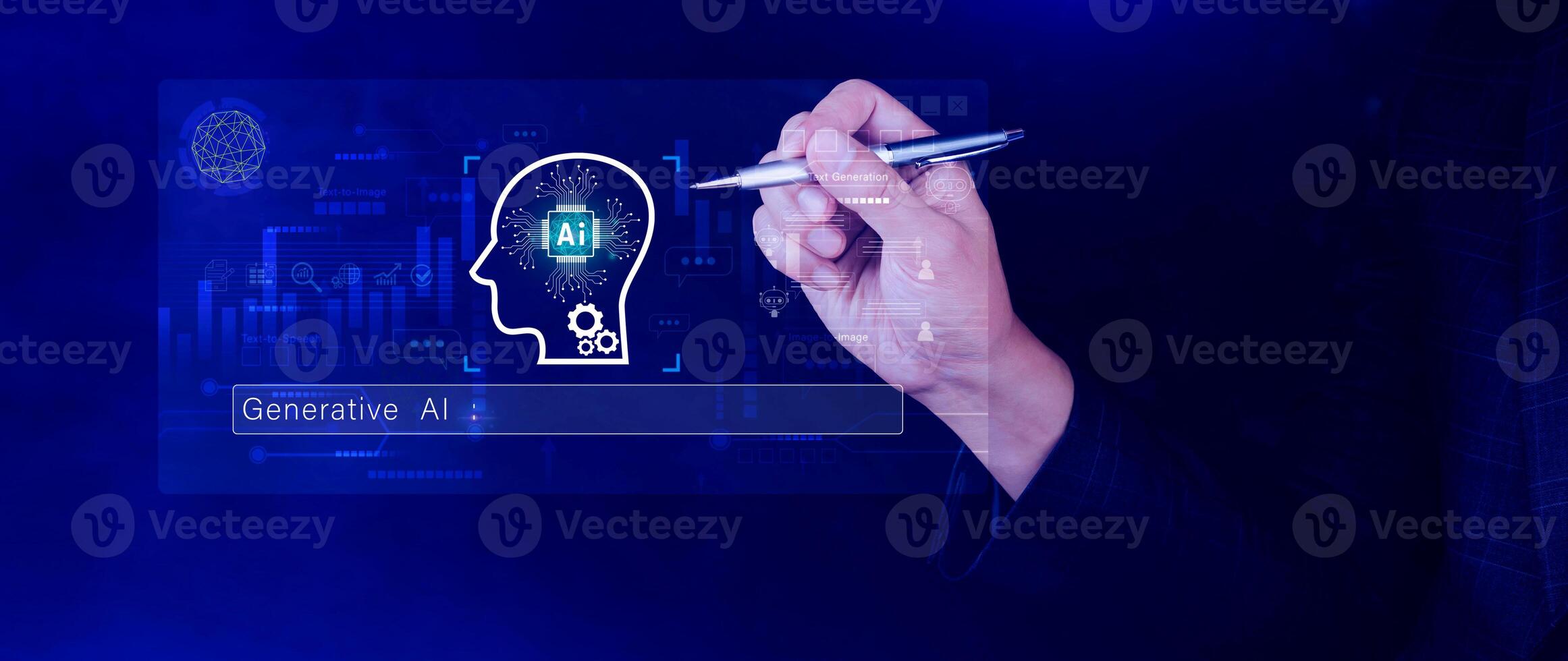 concepto, utilizando tecnología para trabajando herramientas. charla con ai, utilizando tecnología inteligente robot ai, artificial inteligencia a generar algo. llms. foto