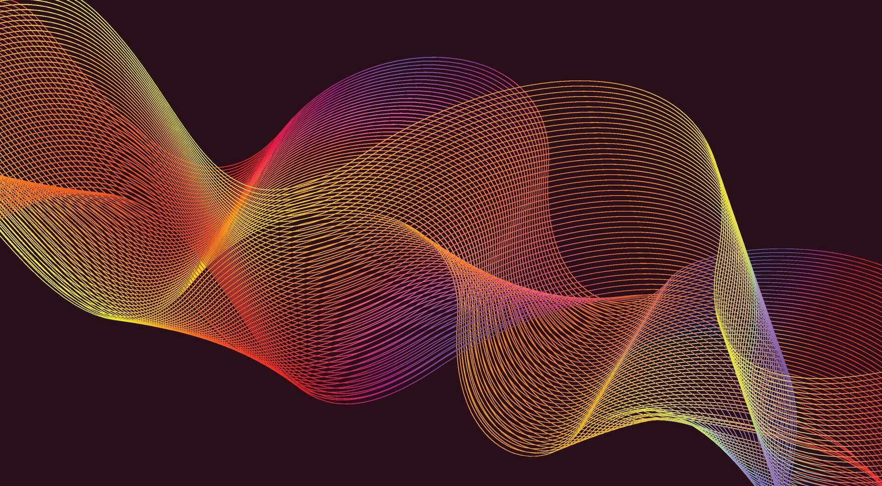 Blend Curved Wavy Lines Background Maroon Colorful Gradient Design Abstract Illustration vector