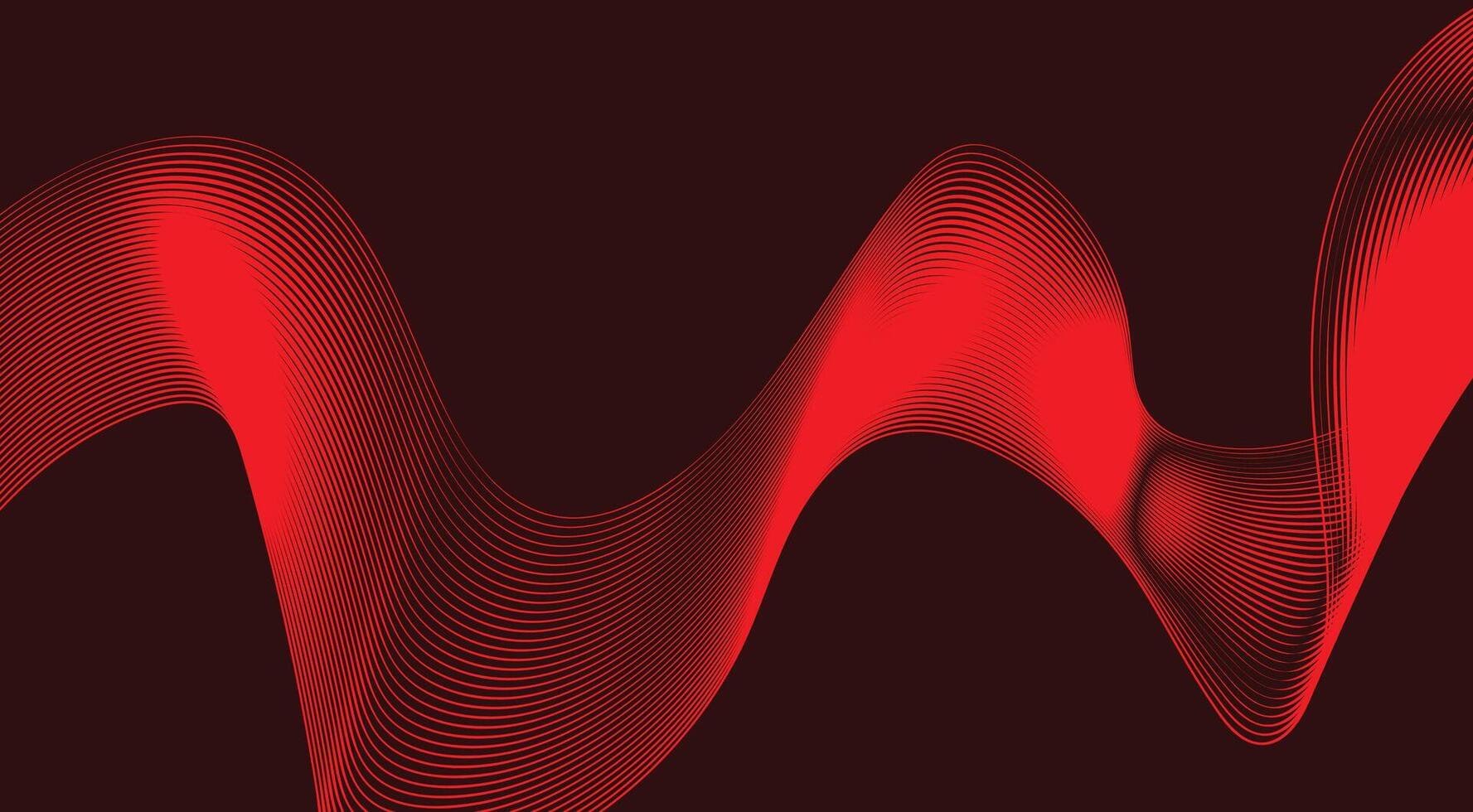 Blend Curved Wavy Lines Background Red Design Abstract Illustration vector