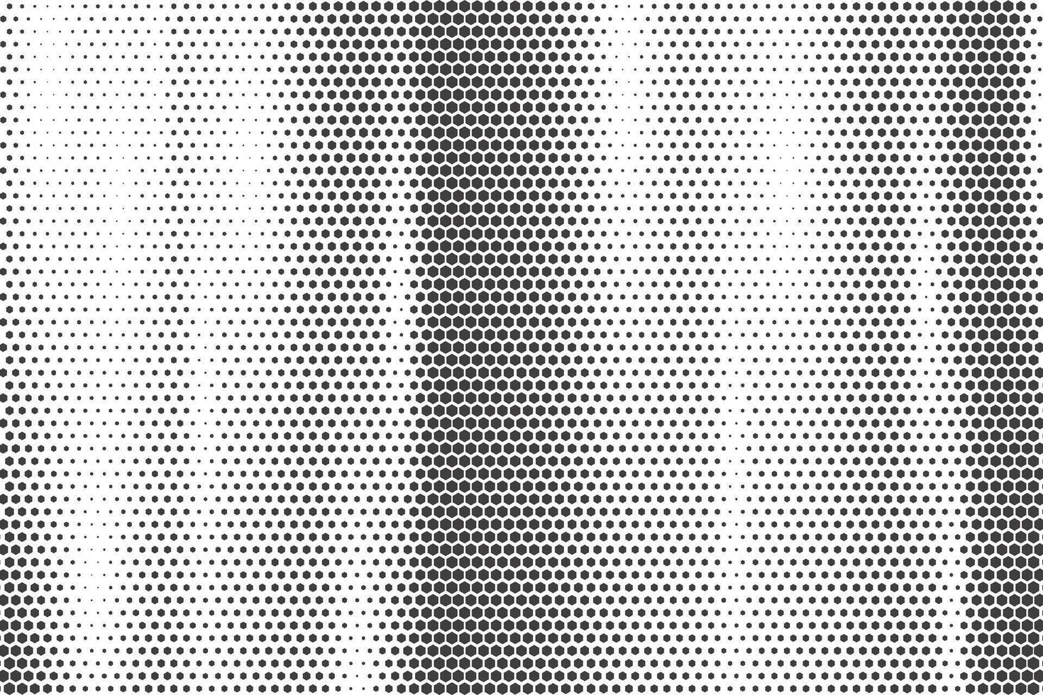 Hexagonal halftone pattern. Honeycomb fade shadow on white background. Abstract textured geometric gradient. Hex dynamic shapes. Simple grid dynamic gradation of cells. vector