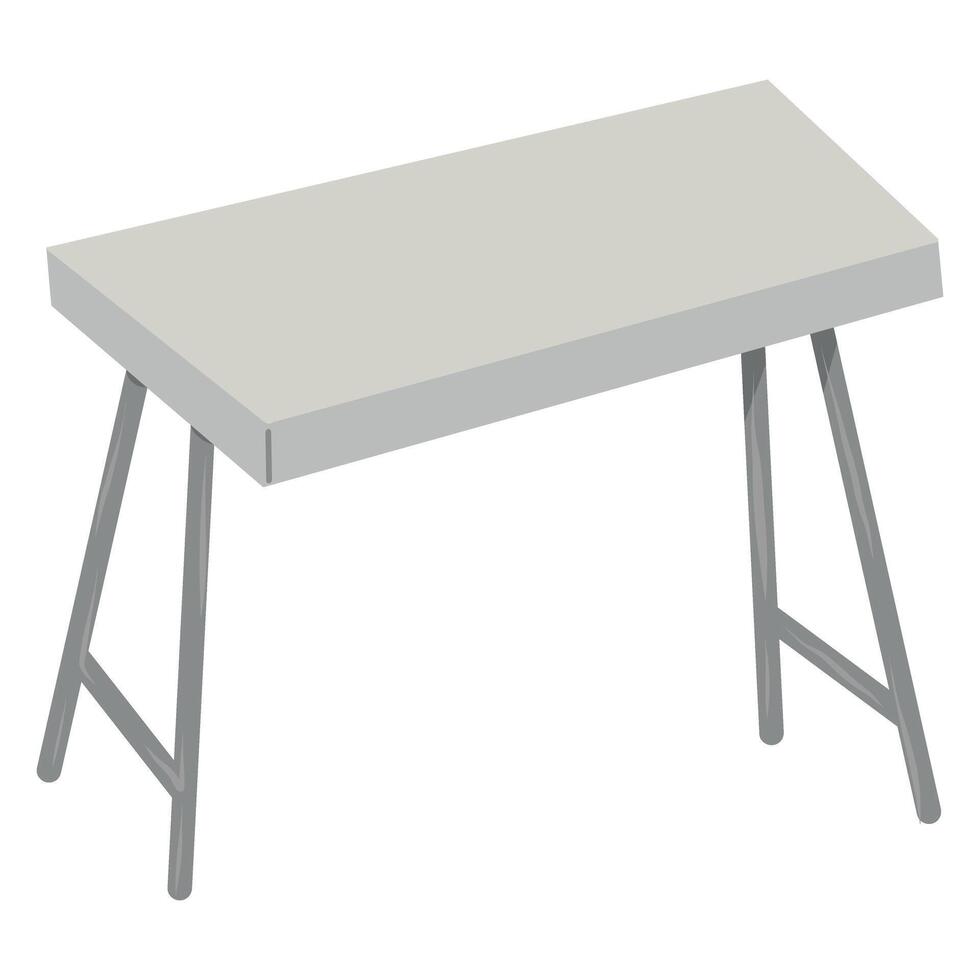Minimal Work Table, Modern Desk Illustration, Simple Table vector