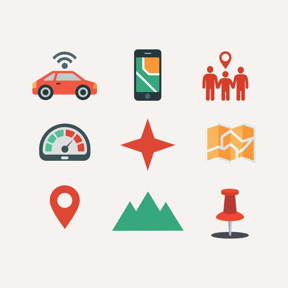 Navigation and connectivity icons vector