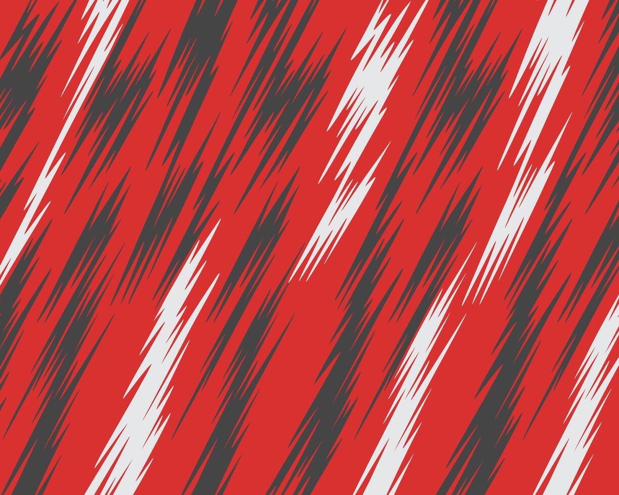 Sporty abstract red lighting bolt shape zigzag line background jersey motif texture geometric pattern vector