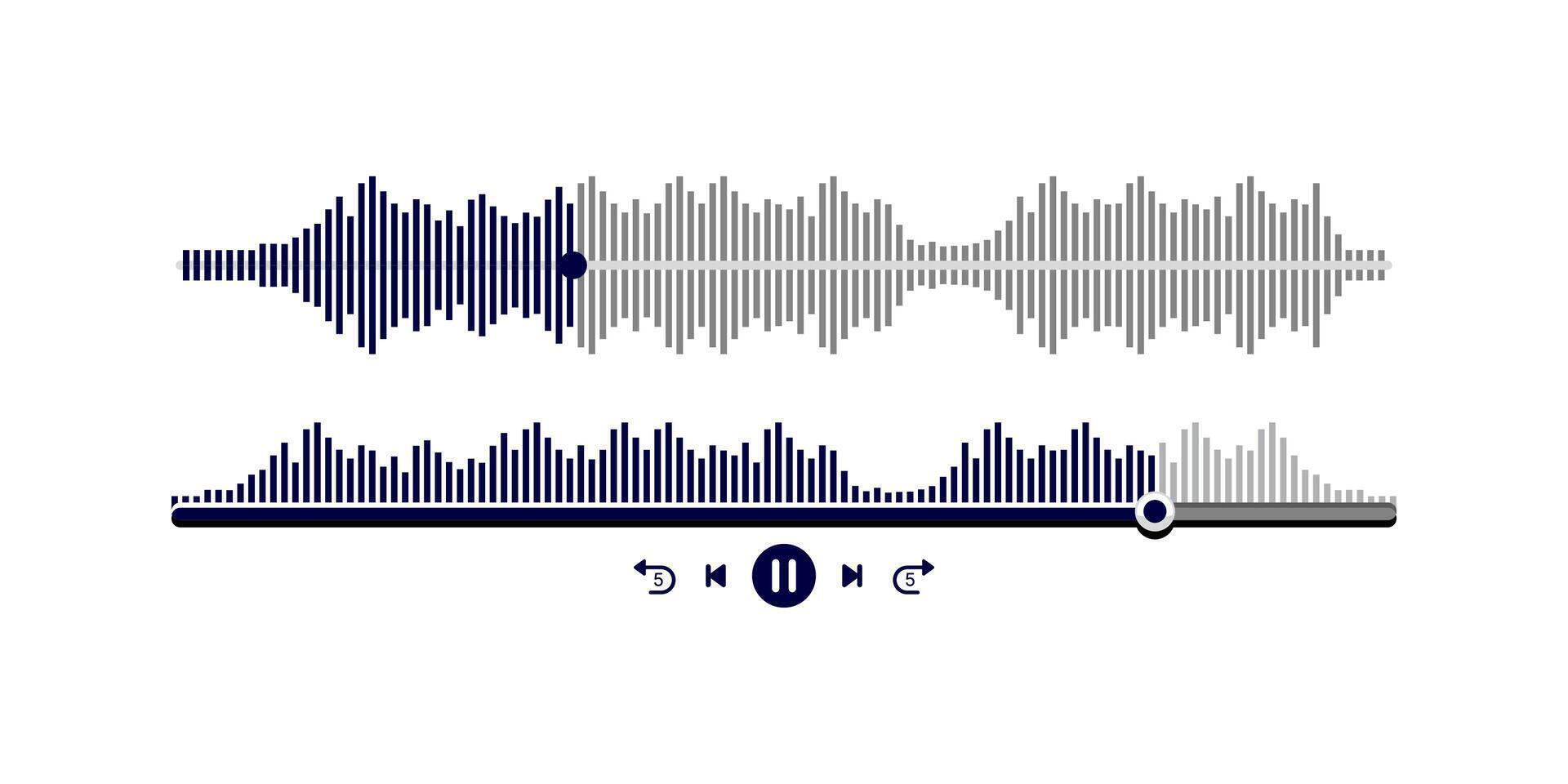 Music Player User Interface . Play or pause button. Music or play bar icon on white background vector