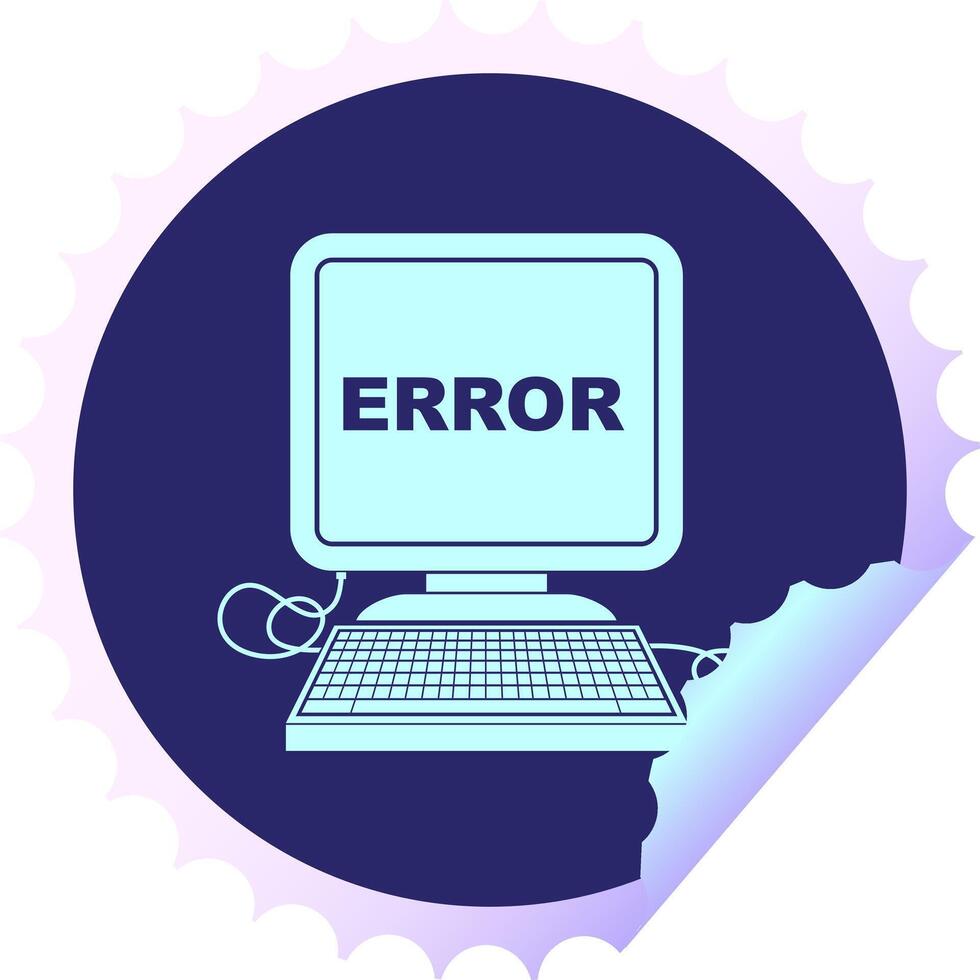 Error icon on computer screen vector
