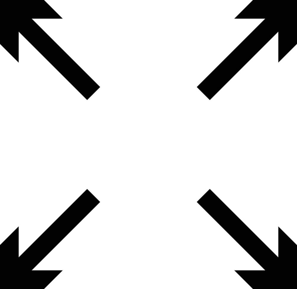 Full screen icon. page open new window icon symbol. Arrow Pointer Increase Stretch Magnifies Enhance. Arrows symbol, vector