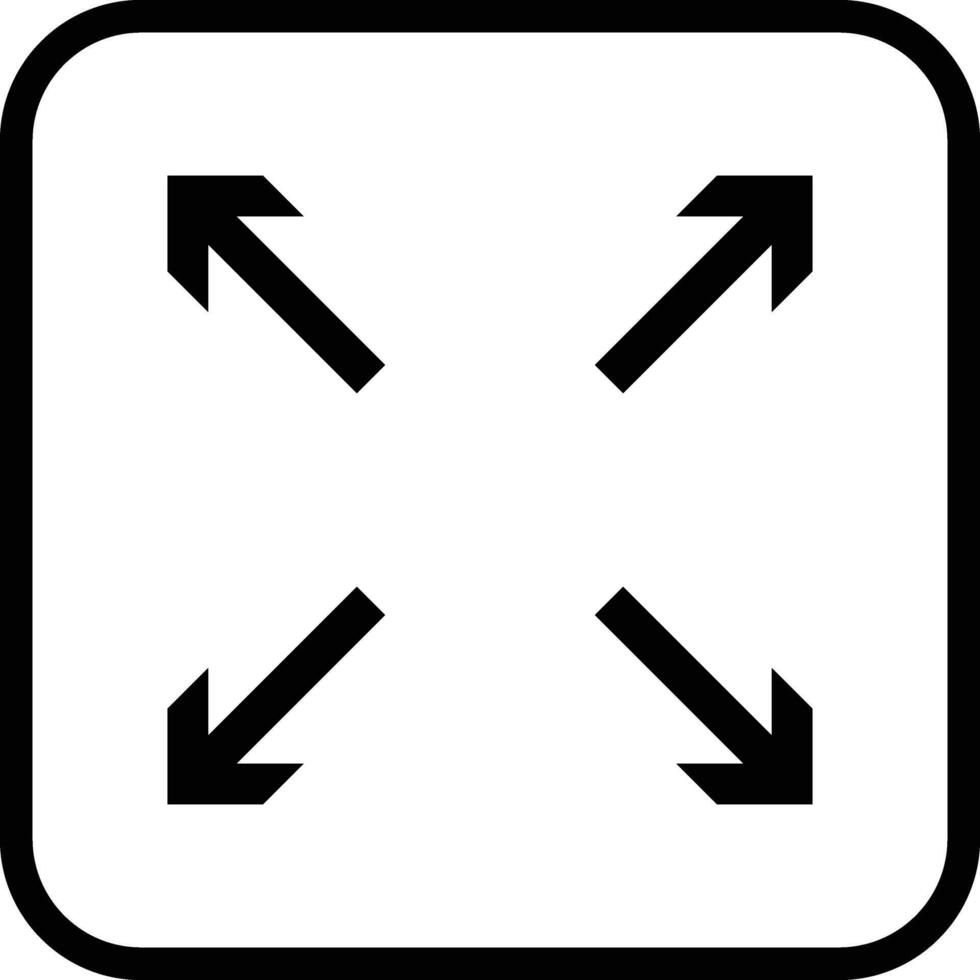 Full screen icon. page open new window icon symbol. Arrow Pointer Increase Stretch Magnifies Enhance. Arrows symbols vector