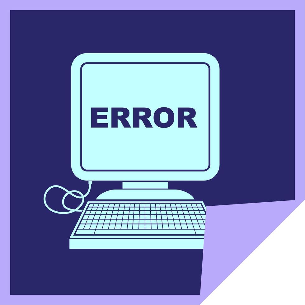 Error on computer screen vector