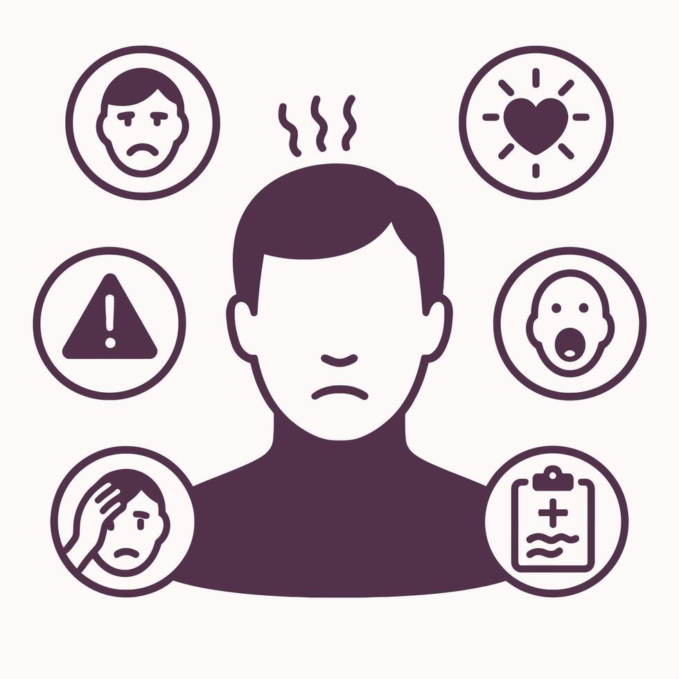 Man Under Stress with Multiple Life Problems vector