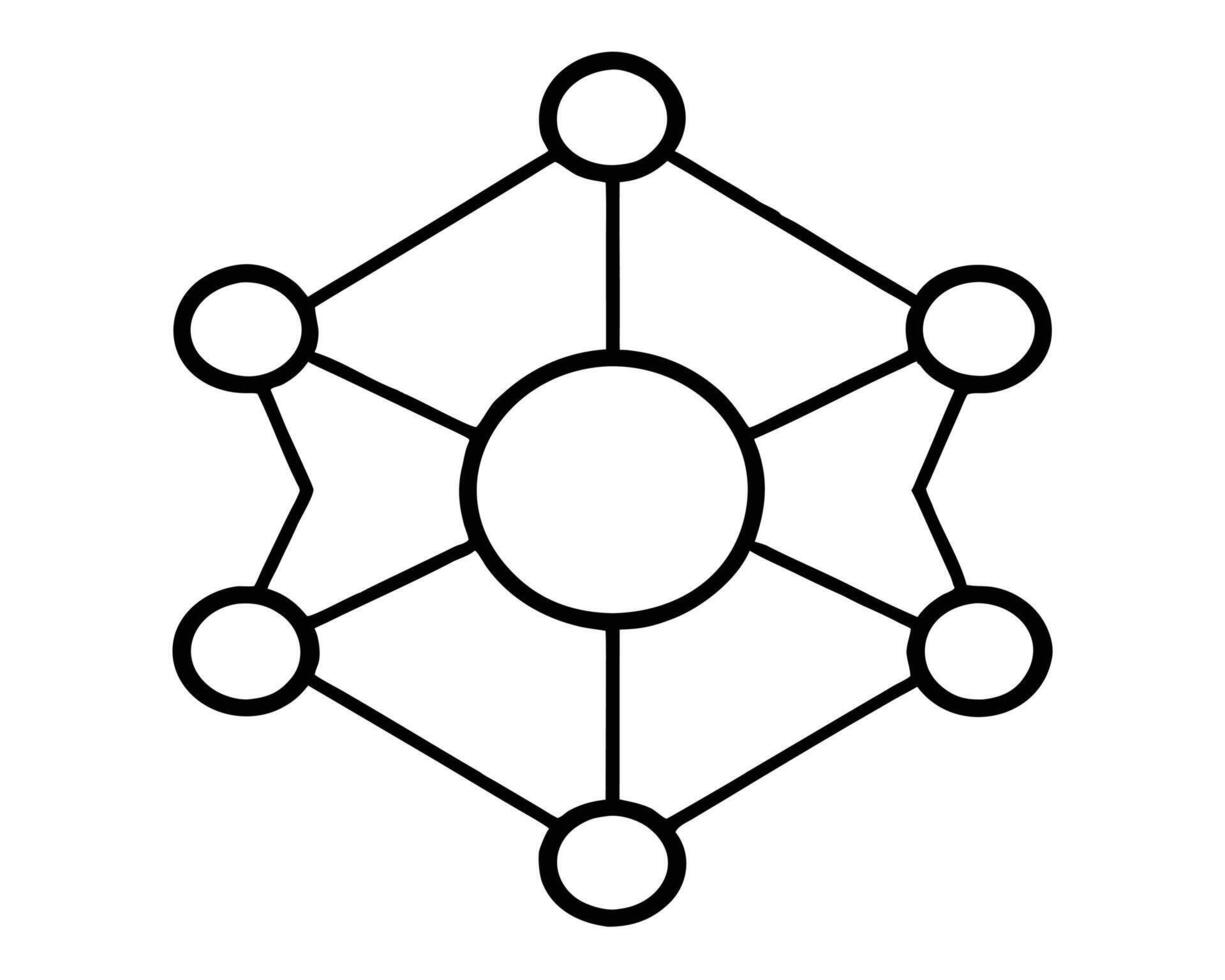Abstract Network Connection Elegant Graphic Design of Interconnected Nodes Illustrating a Modern, Seamless System for Digital Collaboration vector