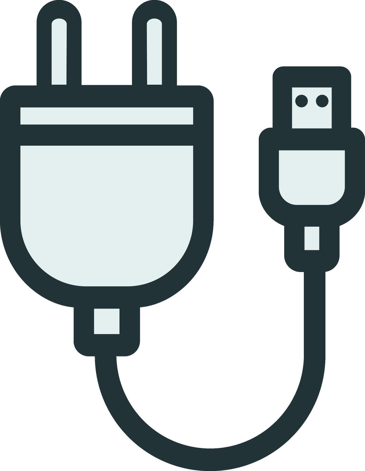 Power Adapter with USB Cable 69205708 Vector Art at Vecteezy