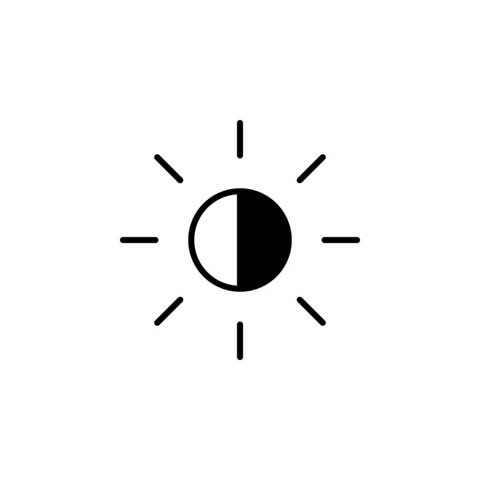 Brightness On Solid Icon for User Interface vector