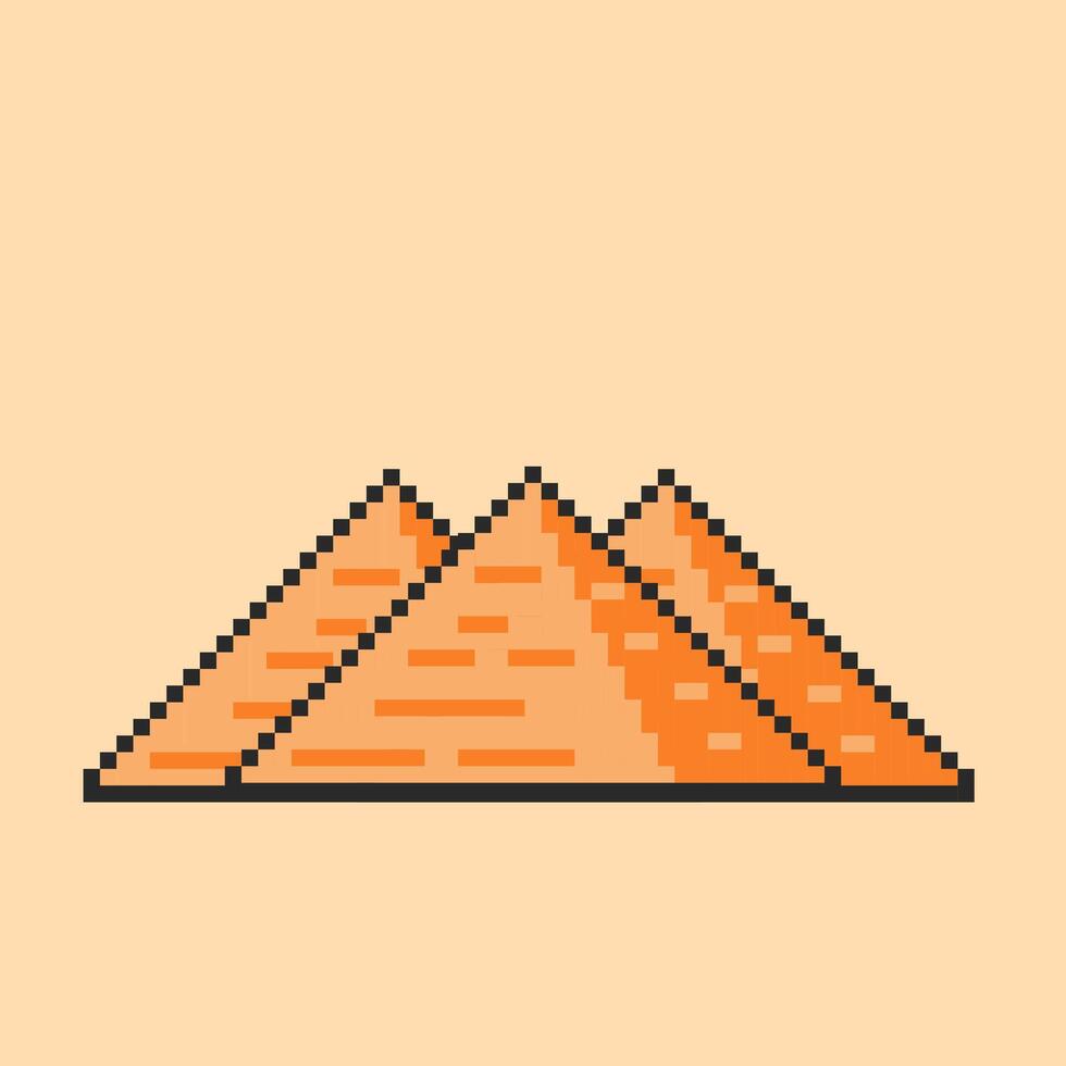 Pixel art Desert Pyramids game asset design vector