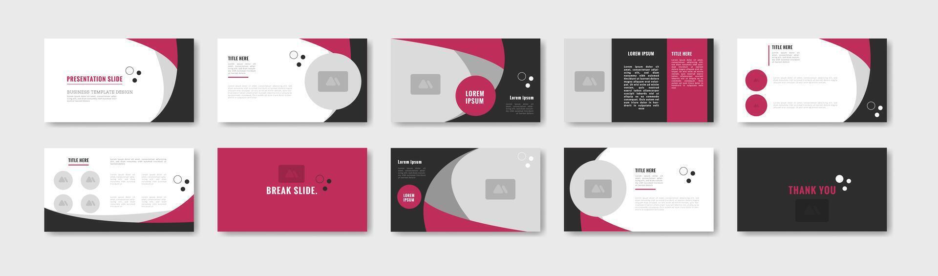 Collection of modern presentation slides vector