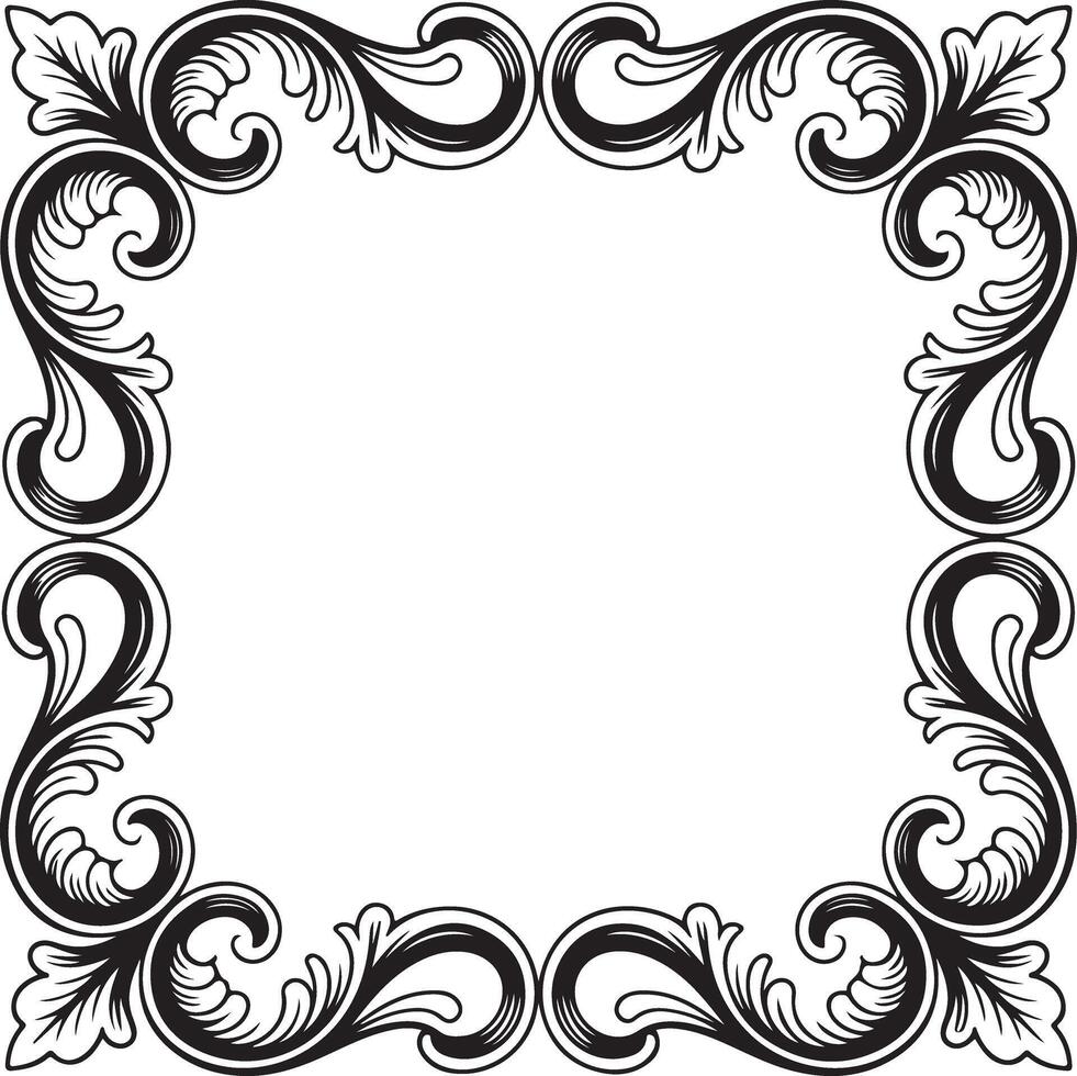 Elegant frame isolated on white background with vintage scroll design vector
