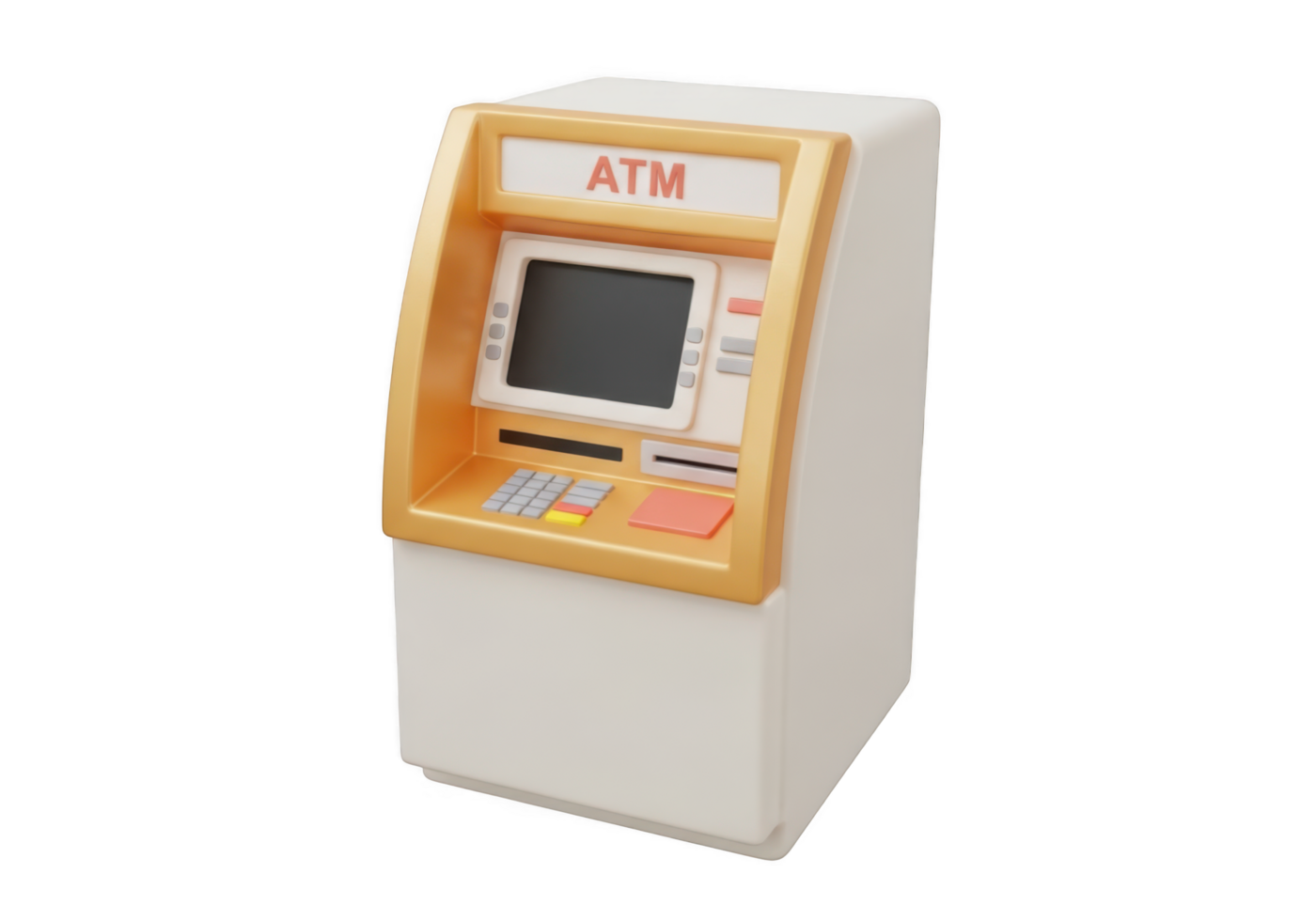 An automated teller machine isolated on transparent background, ready for transactions png