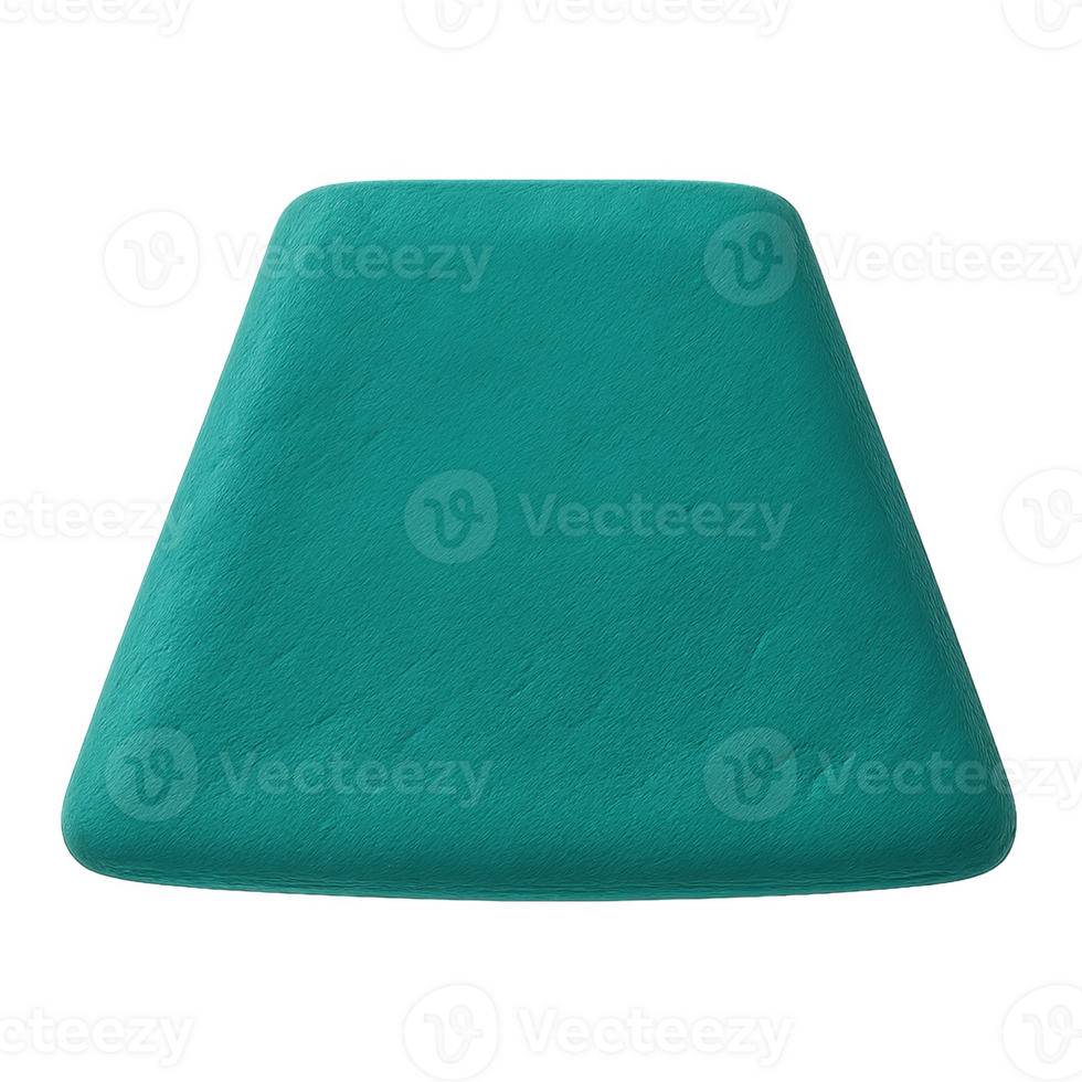 A solid teal trapezoidal object with a rough grainy texture and rounded corners. png