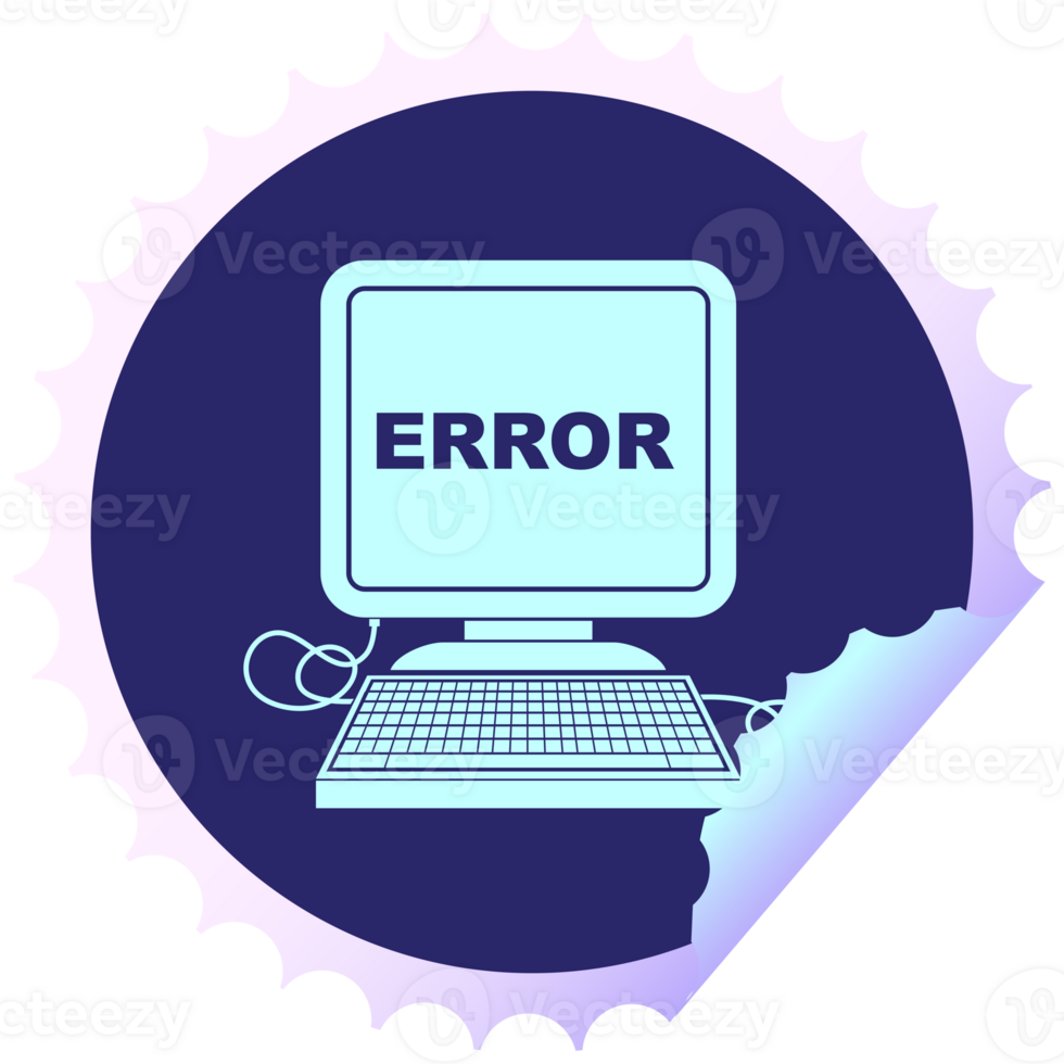 Error icon with computer and keyboard png