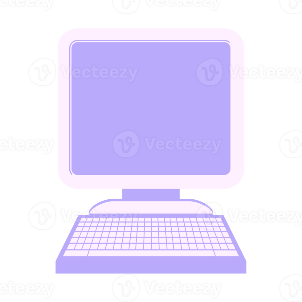 A computer monitor with a keyboard and mouse png