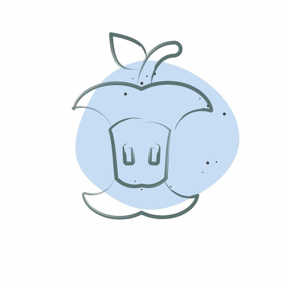 Icon Food Waste. related to Waste Sorting symbol. Color Spot Style. design editable vector