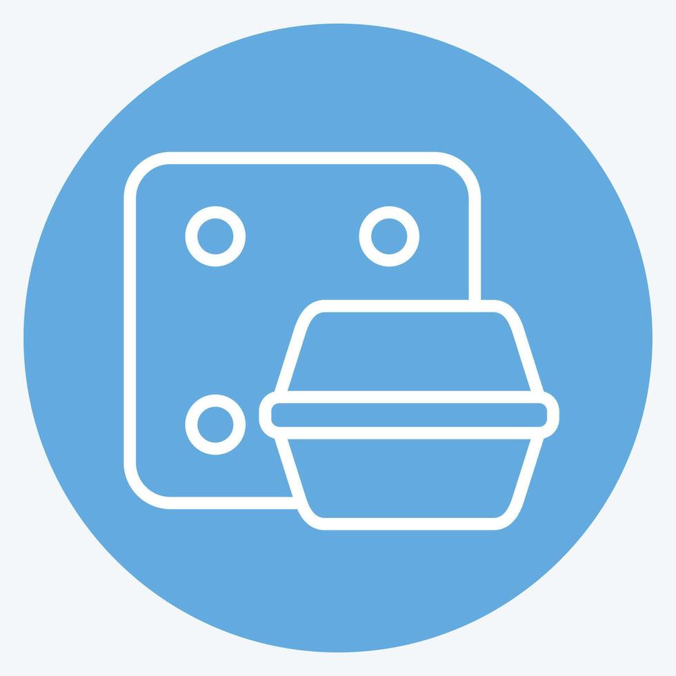 Icon Styrofoam. related to Waste Sorting symbol. blue eyes style. design editable vector
