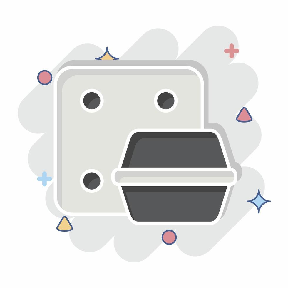 Icon Styrofoam. related to Waste Sorting symbol. comic style. design editable vector