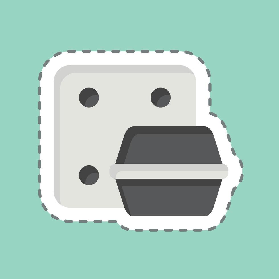 Sticker line cut Styrofoam. related to Waste Sorting symbol. design editable vector