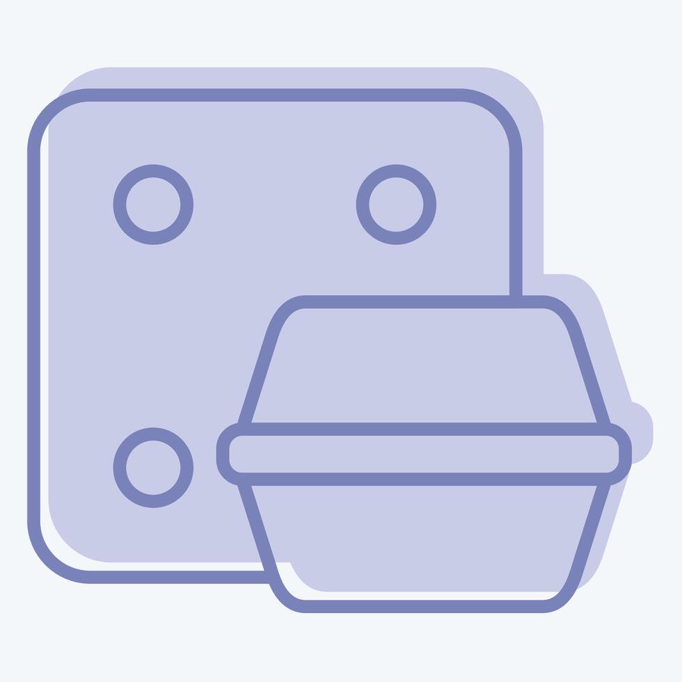 Icon Styrofoam. related to Waste Sorting symbol. two tone style. design editable vector